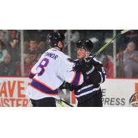 Adirondack Thunder's Powell Connor. versus Reading Royals' Nicolas Ouellet