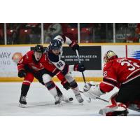 Saginaw Spirit right wing Nic Sima looks for a shot against the Owen Sound Attack