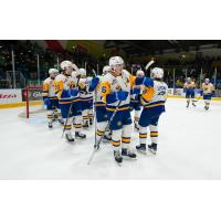 Saskatoon Blades celebrate win