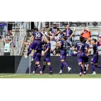 Louisville City FC reacts following a goal