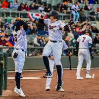 Somerset Patriots celebrate win