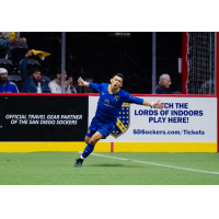 San Diego Sockers react following a goal