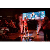 Grand Rapids Rise middle blocker Alyssa Jensen is introduced to the home fans