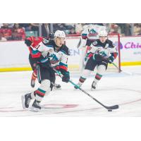 Kelowna Rockets' Tij Iginla and Marek Rocak on game night