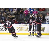 Rapid City Rush's Zach Taylor, Brett Gravelle, and Maurizio Colella on game night