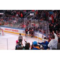 Kansas City Mavericks celebrate a goal