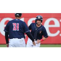 Toledo Mud Hens round the bases