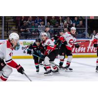 Kelowna Rockets battle the Prince George Cougars