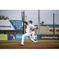 Biloxi Shuckers' Bradley Blalock on the mound