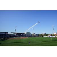 Blue Angels fly over Blue Wahoos Stadium