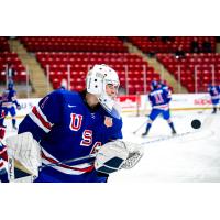 Goaltender Caleb Heil with Team USA