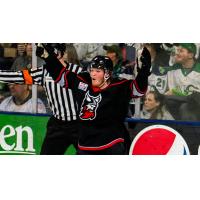 Adirondack Thunder react after a goal