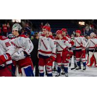 Allen Americans congratulate the Idaho Steelheads