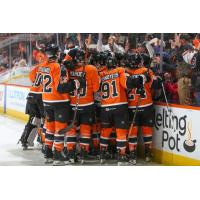 Lehigh Valley Phantoms celebrate with the crowd