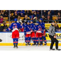 Eduard Šalé and the Kitchener Rangers celebrate