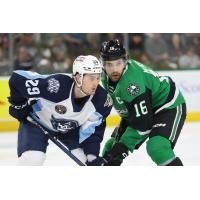 Milwaukee Admirals' Tye Felhaber versus Texas Stars' Curtis McKenzie