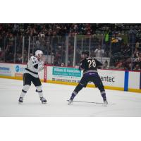 Tucson Roadrunners center Curtis Douglas (right) set to fight