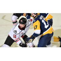 Adirondack Thunder's Filip Engaras versus Norfolk Admirals' Aaron Miller