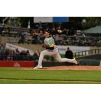 Somerset Patriots' Zach Messinger in action