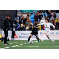 El Paso Locomotive FC's Javier Nevarez versus Colorado Springs Switchbacks FC's Juan Tejada