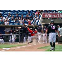 The reaction after Cody Morissette for the Pensacola Blue Wahoos