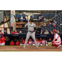 Spencer Jones at bat for the Somerset Patriots