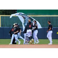 Rome Emperors celebrate Stephen Paolini's walk-off double