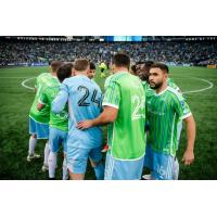 Sounders FC huddle