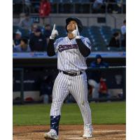 Jasson Dominguez of the Somerset Patriots