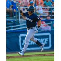 Jasson Dominguez of the Somerset Patriots circles the bases