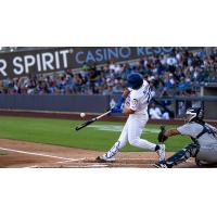 Dalton Rushing with a big swing for the Tulsa Drillers