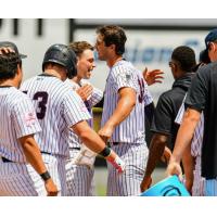 Spencer Jones and the Somerset Patriots after a walk-off win