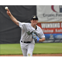 Clinton LumberKings' Jimmy Burke  in action