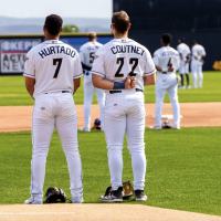 Tri-City Dust Devils' Joel Hurtado and Matt Coutney on game night