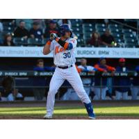 Syracuse Mets' Hayden Senger at bat