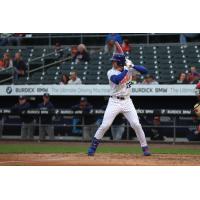 Brett Baty at bat for the Syracuse Mets