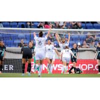 Racing Louisville FC celebrates a goal