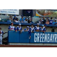 Green Bay Rockers watch the action from their dugout