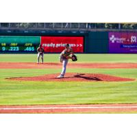 Biloxi Shuckers' Logan Henderson on the mound