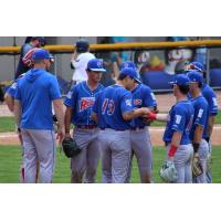 Green Bay Rockers huddle on the mound