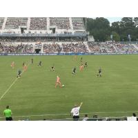 North Carolina Courage with possession against the Chicago Red Stars