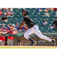 Fargo-Moorhead RedHawks watch a long fly ball