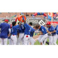 Tulsa Drillers celebrate Damon Keith's game-winning home run