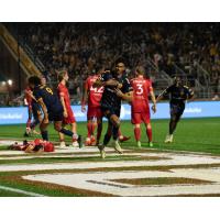 Rhode Island FC and Indy Eleven on the field