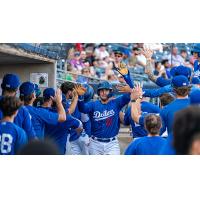 Tulsa Drillers' Griffin Lockwood-Powell celebrates win