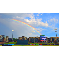 A rainbow over Coolray Field, home of the Gwinnett Stripers