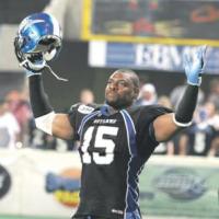 Defenseive lineman Michael Bazemore with the Billings Outlaws