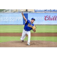 Biloxi Shuckers' Bradley Blalock on the mound