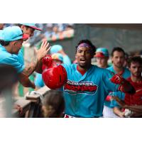 Clearwater Threshers in their BeachDogs jerseys