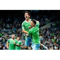 Sounders FC celebrates a goal